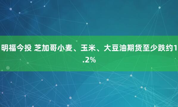 明福今投 芝加哥小麦、玉米、大豆油期货至少跌约1.2%