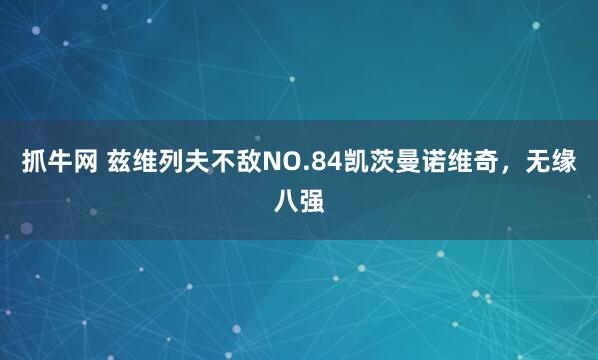 抓牛网 兹维列夫不敌NO.84凯茨曼诺维奇，无缘八强